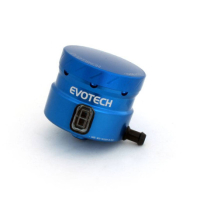 GROS RESERVOIR DE LIQUIDE DE FREIN EVOTECH SORTIE LATERALE - Couleur bouchon : Bleu, Couleur Corps : Noir mat