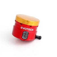 GROS RESERVOIR DE LIQUIDE DE FREIN EVOTECH SORTIE LATERALE - Couleur bouchon : Orange, Couleur Corps : Noir mat