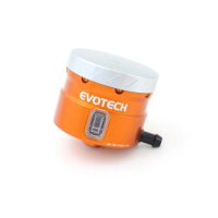 GROS RESERVOIR DE LIQUIDE DE FREIN EVOTECH SORTIE LATERALE - Couleur bouchon : Orange, Couleur Corps : Noir mat