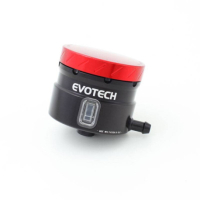 GROS RESERVOIR DE LIQUIDE DE FREIN EVOTECH SORTIE LATERALE - Couleur bouchon : Silver, Couleur Corps : Noir mat