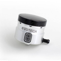 GROS RESERVOIR DE LIQUIDE DE FREIN EVOTECH SORTIE LATERALE - Couleur bouchon : Silver, Couleur Corps : Noir mat