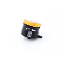 GROS RESERVOIR DE LIQUIDE DE FREIN EVOTECH SORTIE LATERALE - Couleur bouchon : Orange, Couleur Corps : Noir