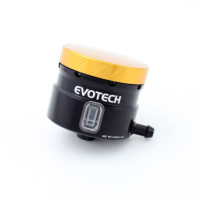 GROS RESERVOIR DE LIQUIDE DE FREIN EVOTECH SORTIE LATERALE - Couleur Corps : Bleu, Couleur bouchon : Noir