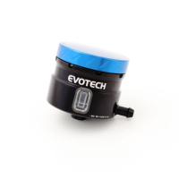 GROS RESERVOIR DE LIQUIDE DE FREIN EVOTECH SORTIE LATERALE - Couleur Corps : Bleu, Couleur bouchon : Or