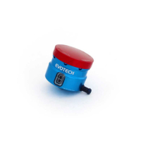 GROS RESERVOIR DE LIQUIDE DE FREIN EVOTECH SORTIE LATERALE - Couleur Corps : Bleu, Couleur bouchon : Silver