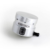 GROS RESERVOIR DE LIQUIDE DE FREIN EVOTECH SORTIE LATERALE - Couleur Corps : Bleu, Couleur bouchon : Titanium