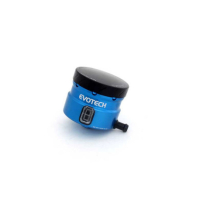 GROS RESERVOIR DE LIQUIDE DE FREIN EVOTECH SORTIE LATERALE - Couleur Corps : Orange, Couleur bouchon : Noir