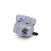GROS RESERVOIR DE LIQUIDE DE FREIN EVOTECH SORTIE LATERALE - Couleur Corps : Orange, Couleur bouchon : Orange