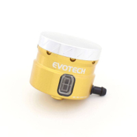 GROS RESERVOIR DE LIQUIDE DE FREIN EVOTECH SORTIE LATERALE - Couleur bouchon : Titanium, Couleur Corps : Orange