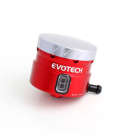 GROS RESERVOIR DE LIQUIDE DE FREIN EVOTECH SORTIE LATERALE - Couleur Corps : Silver, Couleur bouchon : Orange