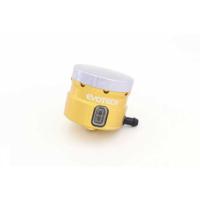 GROS RESERVOIR DE LIQUIDE DE FREIN EVOTECH SORTIE LATERALE - Couleur Corps : Silver, Couleur bouchon : Orange