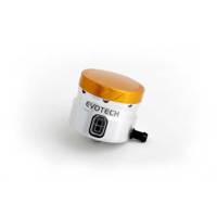 GROS RESERVOIR DE LIQUIDE DE FREIN EVOTECH SORTIE LATERALE - Couleur bouchon : Orange, Couleur Corps : Silver