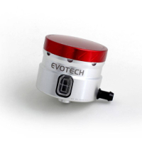 GROS RESERVOIR DE LIQUIDE DE FREIN EVOTECH SORTIE LATERALE - Couleur Corps : Silver, Couleur bouchon : Titanium