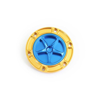 APRILIA/BENELLE/DERBI/KTM-MOTO GUZZI/MV AGUSTA/TRIUMPH TRAPPE A ESSENCE A VISSER - Couleur extérieur de trappe : SILVER, Couleur bouchon intérieur de trappe : VERT