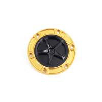 APRILIA/BENELLE/DERBI/KTM-MOTO GUZZI/MV AGUSTA/TRIUMPH TRAPPE A ESSENCE A VISSER - Couleur bouchon intérieur de trappe : NOIR MAT, Couleur extérieur de trappe : OR