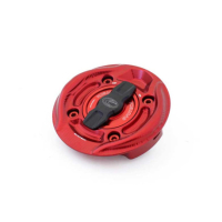 DUCATI PANIGALE / SCRAMBLER TRAPPE A ESSENCE 1-5 DE TOUR - Couleur vis de trappe à essence : ROUGE, Couleur bouchon intérieur de trappe : OR, Couleur extérieur de trappe : OR