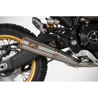 Echappement modele Ducati desert sled inox Zard - Options : sans option, Version : homologué, Embout : embout bronze, Matière : inox 