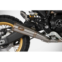 Echappement modele Ducati desert sled inox Zard - Options : noir, Matière : inox, Embout : embout bronze, Version : homologué 