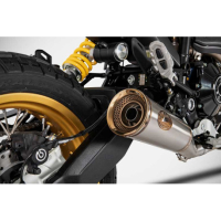 Echappement modele Ducati desert sled inox Zard - Options : noir, Version : homologué, Embout : embout bronze, Matière : inox
