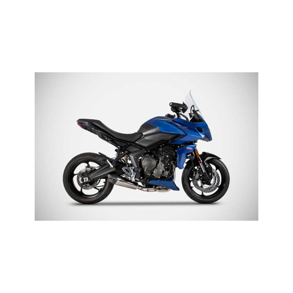 LIGNE COMPLETE 3 EN 1 ZARD INOX  TRIUMPH TIGER SPORT 660 - Options : sans option, Version : homologué, Embout : embout carbone, Matière : inox