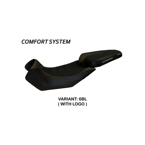 HOUSSE DE SELLE COMPATIBLE APRILIA CAPONORD 1200 (13-17) MODÈLE NUORO 2 - Logo : AVEC LOGO, Couleur : GRIS GRIS, Type : STANDARD