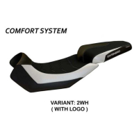 HOUSSE DE SELLE COMPATIBLE APRILIA CAPONORD 1200 (13-17) MODÈLE NUORO 2 - Couleur : BLANC, Type : STANDARD, Logo : AVEC LOGO