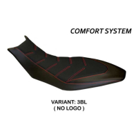 HOUSSE DE SELLE COMPATIBLE APRILIA DORSODURO 750 - 900 - 1200 (10-20) MODÈLE TRI - Logo : AVEC LOGO, Couleur : ROUGE, Type : ULTRAGRIP 