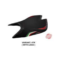 HOUSSE DE SELLE COMPATIBLE APRILIA TUONO V4 FACTORY (21-22) MODÈLE NASHUA SPECIA - Logo : AVEC LOGO, Couleur : ROUGE, Type : STANDARD