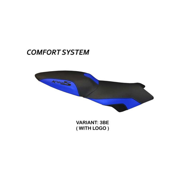HOUSSE DE SELLE COMPATIBLE BMW K 1200 S (04-08) MODÈLE LARIANO 2 - Type : STANDARD, Logo : AVEC LOGO, Couleur : ARGENT