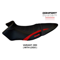 HOUSSE DE SELLE COMPATIBLE BUELL XB 12 S - XB 12 SX (19-21) MODÈLE AVIGNONE - Logo : AVEC LOGO, Couleur : ROUGE, Type : STANDARD