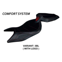 HOUSSE DE SELLE COMPATIBLE APRILIA RS 660 (21-22) MODÈLE NAXOS ULTRAGRIP, ROUGE, - Type : STANDARD, Logo : AVEC LOGO, Couleur : ARGENT