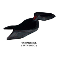 HOUSSE DE SELLE COMPATIBLE APRILIA RS 660 (21-22) MODÈLE NAXOS ULTRAGRIP, ROUGE, - Logo : AVEC LOGO, Couleur : ARGENT, Type : STANDARD