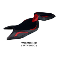 HOUSSE DE SELLE COMPATIBLE APRILIA RS 660 (21-22) MODÈLE NAXOS ULTRAGRIP, ROUGE, - Couleur : JAUNE, Logo : AVEC LOGO, Type : ULTRAGRIP