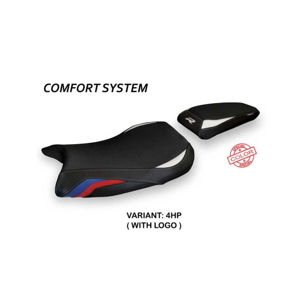 HOUSSE DE SELLE COMPATIBLE BMW S 1000 R (21-22) MODÈLE LAIAR - Type : STANDARD, Logo : AVEC LOGO, Couleur : ARGENT