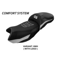 HOUSSE DE SELLE COMPATIBLE BMW R 1250 GS (19-22) MODÈLE EBERN - Logo : AVEC LOGO, Couleur : BEIGE, Type : STANDARD