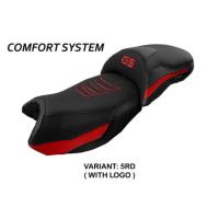 HOUSSE DE SELLE COMPATIBLE BMW R 1250 GS (19-22) MODÈLE EBERN - Couleur : ROUGE, Type : STANDARD, Logo : AVEC LOGO
