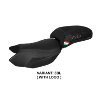 HOUSSE DE SELLE COMPATIBLE BENELLI TRK 502 (17-22) MODÈLE MERIDA STANDARD, NOIR, - Logo : AVEC LOGO, Couleur : BLANC, Type : STANDARD