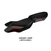 HOUSSE DE SELLE COMPATIBLE BMW R 1250 RS (20-22) MODÈLE BLANCO CONFORT, BLEU-GRI - Logo : AVEC LOGO, Couleur : GRIS ROUGE, Type : STANDARD