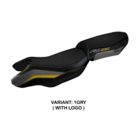 HOUSSE DE SELLE COMPATIBLE BMW R 1250 RS (20-22) MODÈLE BLANCO CONFORT, BLEU-GRI - Logo : AVEC LOGO, Couleur : GRIS ROUGE, Type : STANDARD