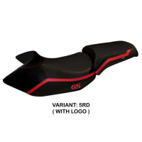 HOUSSE DE SELLE COMPATIBLE BMW R 1200 GS (05-12) MODÈLE LYON 4 - Logo : AVEC LOGO, Couleur : GRIS GRIS, Type : STANDARD