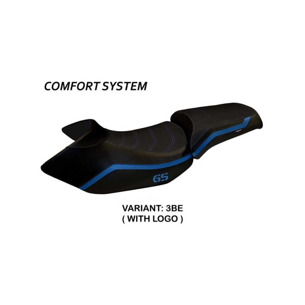 HOUSSE DE SELLE COMPATIBLE BMW R 1200 GS (05-12) MODÈLE LYON 4 - Logo : AVEC LOGO, Couleur : ARGENT, Type : STANDARD