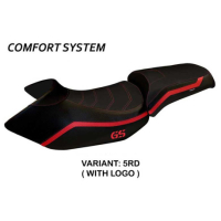HOUSSE DE SELLE COMPATIBLE BMW R 1200 GS (05-12) MODÈLE LYON 4 - Logo : AVEC LOGO, Couleur : ARGENT, Type : STANDARD
