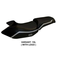 HOUSSE DE SELLE COMPATIBLE BMW R 1200 GS (05-12) MODÈLE LYON 4 - Logo : AVEC LOGO, Couleur : ARGENT, Type : STANDARD