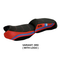 HOUSSE DE SELLE COMPATIBLE BMW R 1200 GS (13-18) MODÈLE EXCLUSIVE ANNIVERSARY - Logo : AVEC LOGO, Couleur : BLANC, Type : STANDARD