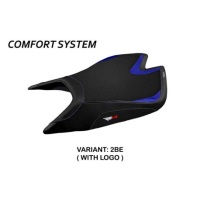 HOUSSE DE SELLE COMPATIBLE APRILIA RSV4 (21-22) MODÈLE LEON - Type : STANDARD, Logo : AVEC LOGO, Couleur : ARGENT