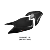 HOUSSE DE SELLE COMPATIBLE APRILIA TUONO V4 (21-22) MODÈLE ZUERA - Logo : AVEC LOGO, Couleur : BLANC, Type : STANDARD