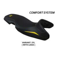 HOUSSE DE SELLE COMPATIBLE BMW F 650 GS (00-07) MODÈLE MOGAN - Type : STANDARD, Logo : AVEC LOGO, Couleur : GRIS GRIS