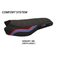 HOUSSE DE SELLE COMPATIBLE BMW R 1200/1250 GS RALLYE (17-22) MODÈLE BONN 2 - Logo : AVEC LOGO, Couleur : ARGENT, Type : STANDARD 