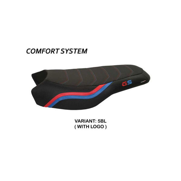 HOUSSE DE SELLE COMPATIBLE BMW R 1200/1250 GS RALLYE (17-22) MODÈLE BONN 2 - Couleur : BLANC, Type : STANDARD, Logo : AVEC LOGO