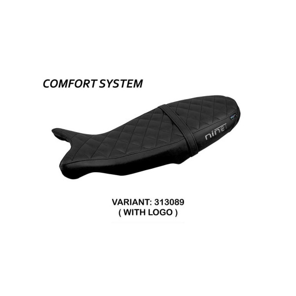 HOUSSE DE SELLE COMPATIBLE BMW R 1200 NINE T (14-22) MODÈLE SIVAS CONFORT, NOIR, - Logo : AVEC LOGO, Couleur : BRIQUE, Type : STANDARD